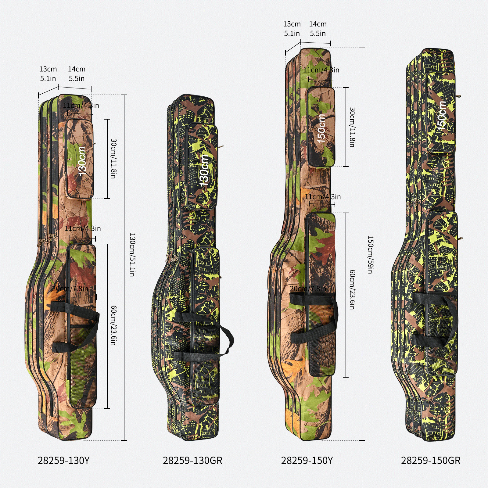 LEO/ Leou 28259 [Camouflage Fishing Rod Bag] Foldable Cross-border European Fishing Gear Bag pic 4