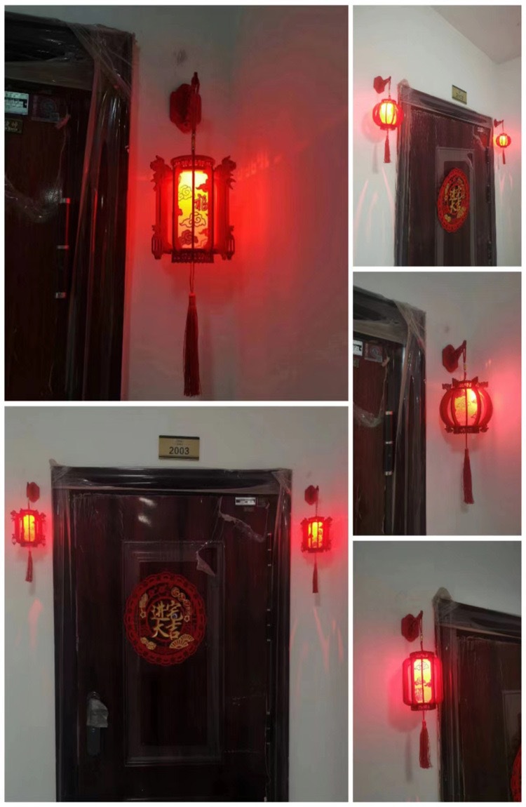 新年手提发光灯笼春节挂饰儿童元宵节礼物手工制作实木复古风宫灯详情3