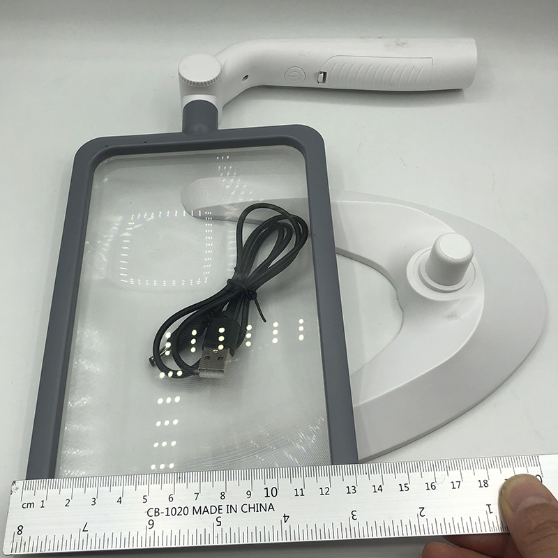 New desktop handheld 48-light three-level adjustable white warm light USB plug-in reading magnifying glass for the elderly to read newspapers pic 21