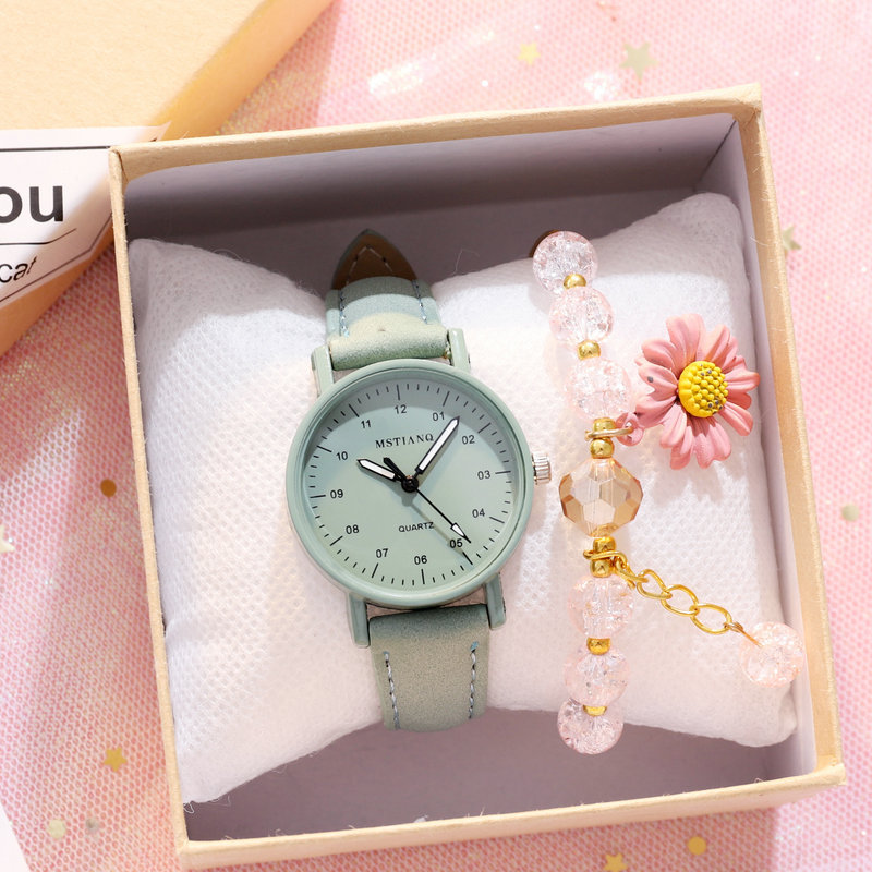 Korean-style simple and elegant ins-style watch for girls, middle school girls, fresh and simple, antique forest style for ladies pic 7