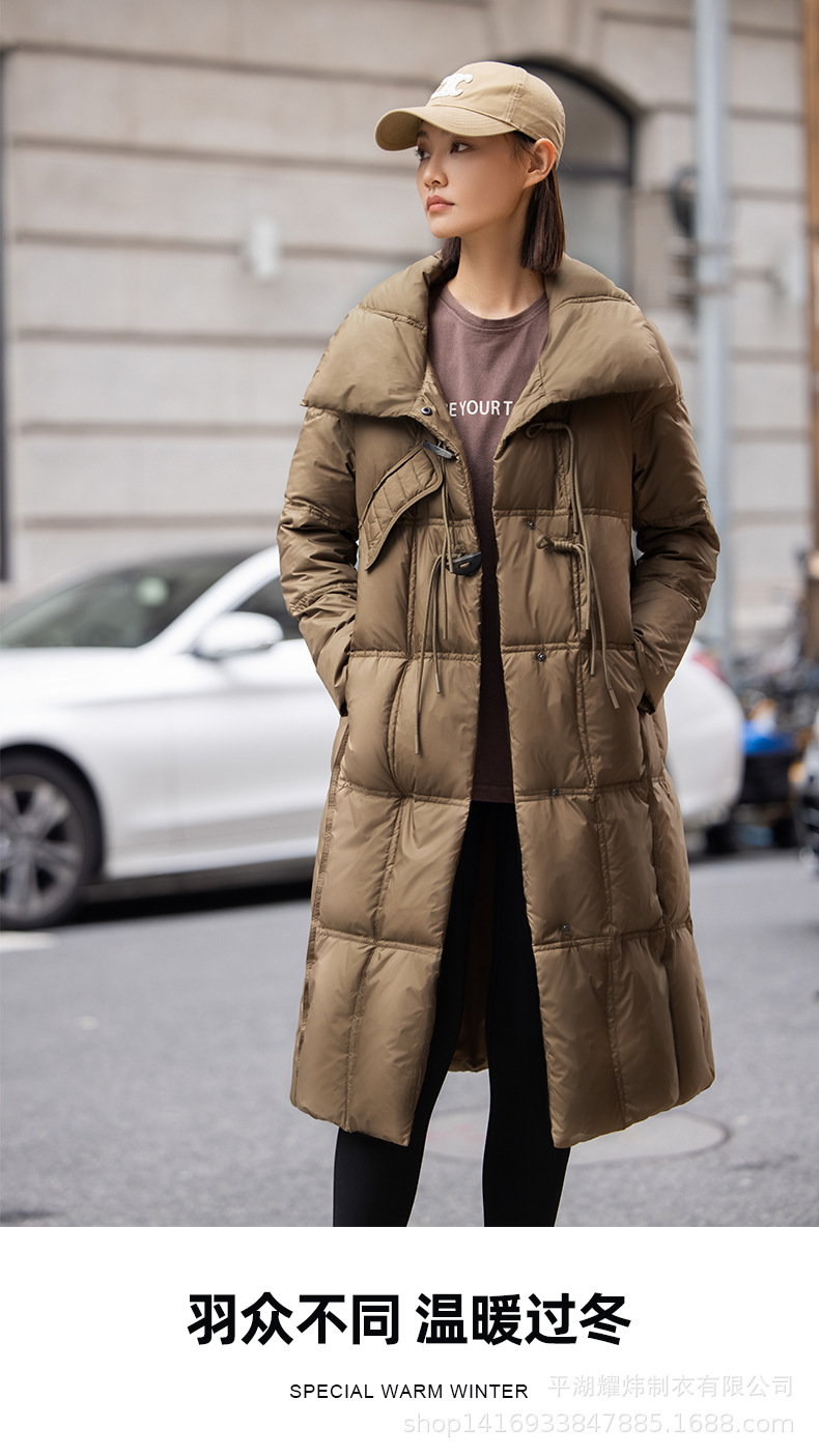 Factory direct sales 2024 Winter new warm and cold-resistant down jacket for women, extended coat, 90 new national standard goose down pic 1