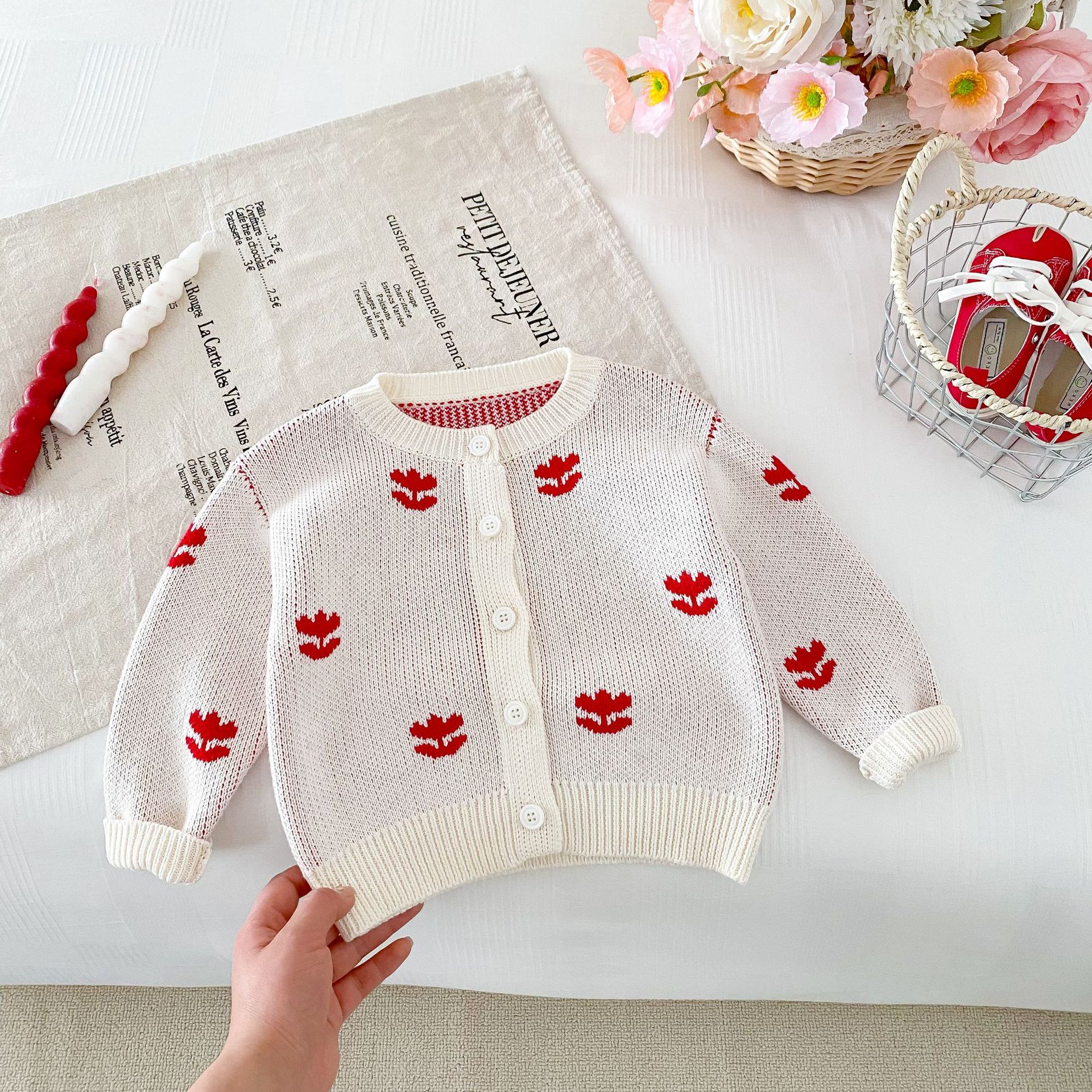 2024秋季新款中小童衣服韩版童装毛衣外套女童拼色公主针织开衫详情17