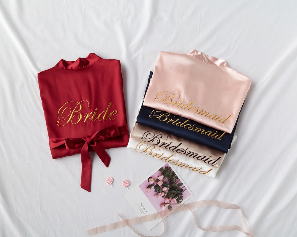 晨袍女伴娘结婚睡袍女士吊带内搭打底睡裙红色新娘仿真丝睡衣春夏详情9