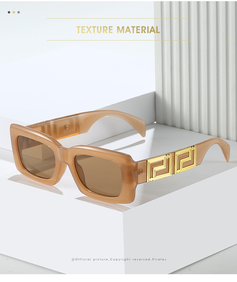 2023跨境新款方框太阳镜 欧美时尚简约品牌设计师百搭街拍墨镜女详情2