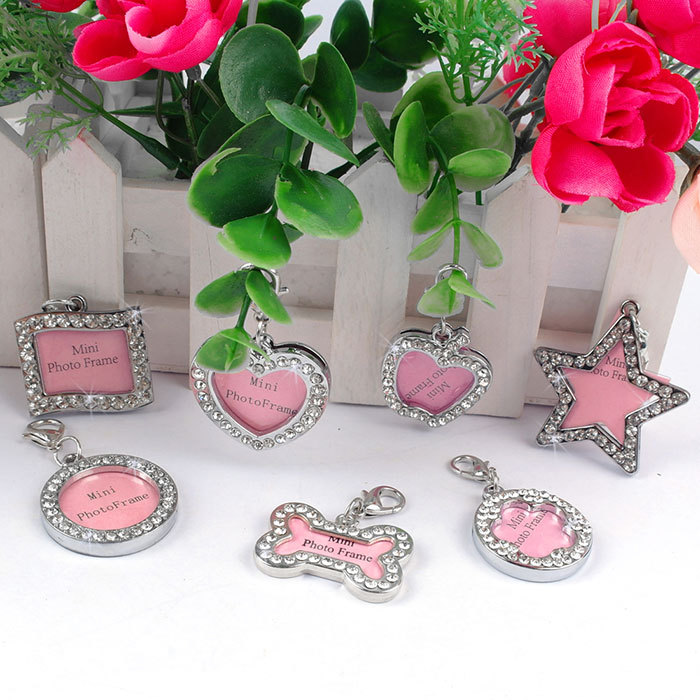 Factory direct supply of cross-border in-stock handwritten heart-shaped dog pendants, pet identity tags, Easter and Christmas diamond-encrusted dog tags pic 33
