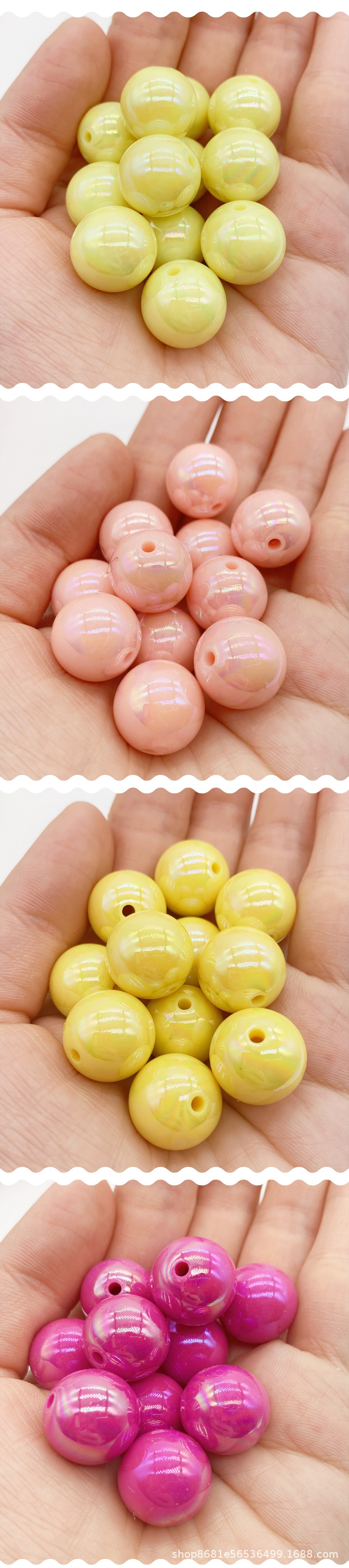 亚克力珠幻彩圆珠直孔AB彩马卡龙色diy手机链串珠糖果色散珠卡16详情4