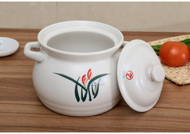 Orchid stewed pot, stone pot, clay pot, open flame, household ceramic pot, open flame, high-temperature resistant stewing pot for health preservation pic 17