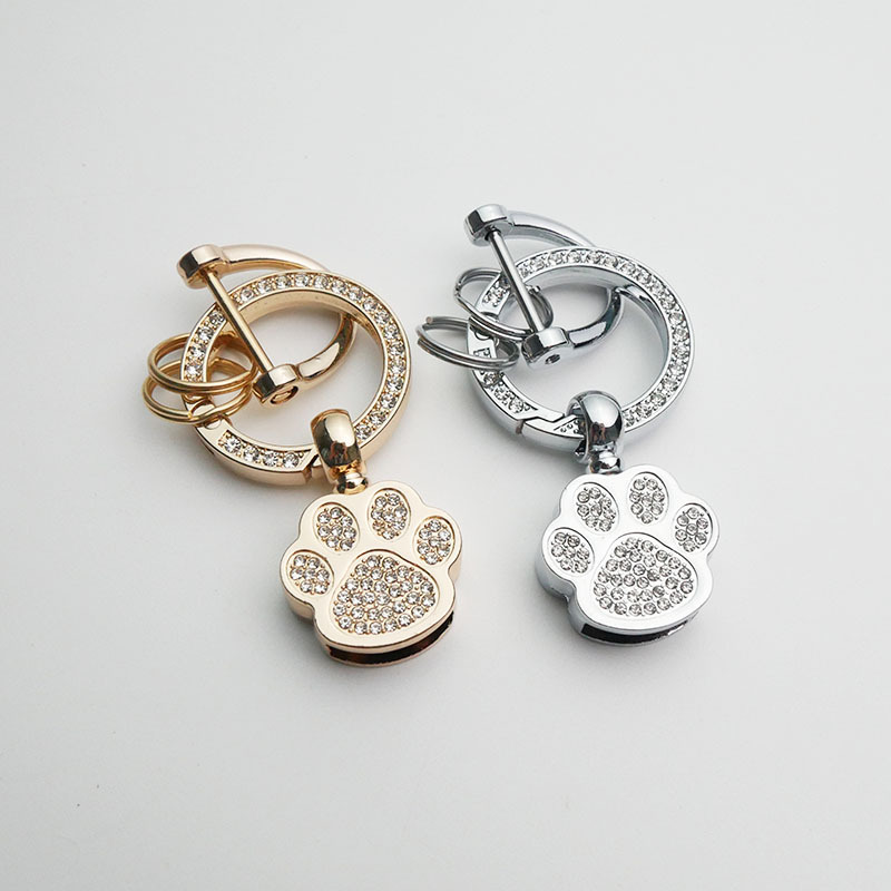 DIY新款带钻熊掌钥匙扣金属五金配件个性创意礼品汽车钥匙链挂件详情10