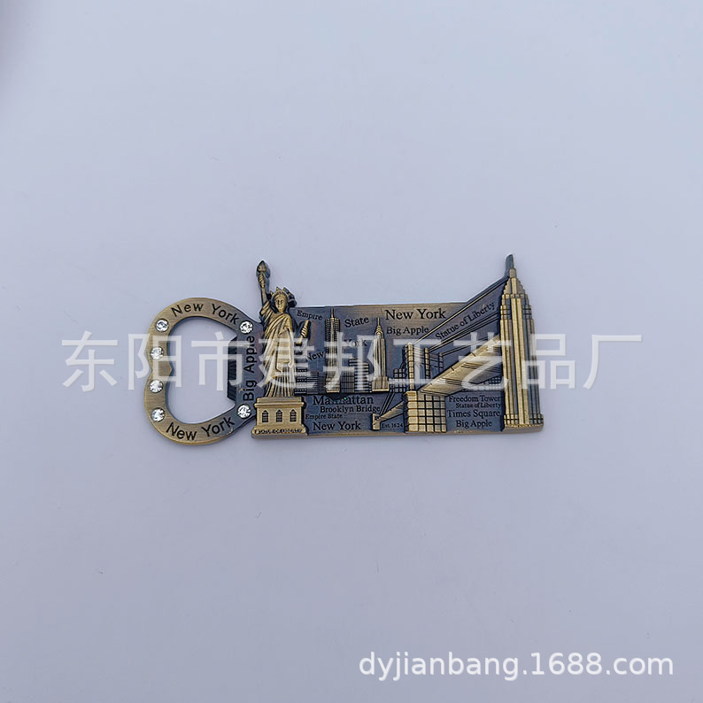 金属旅游纪念品美国旧金山纽约自由女神像复古便携式锌合金开瓶器详情3