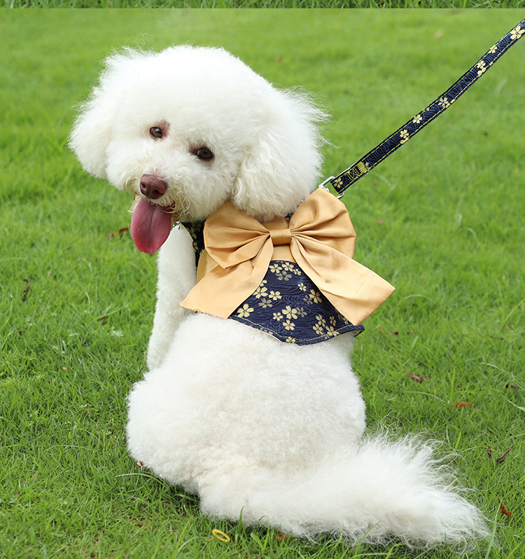 Pet supplies, pet supplies, pet chest and back strap manufacturer wholesale Japanese bow dog leash, vest dog chest and back strap, dog leash pic 5