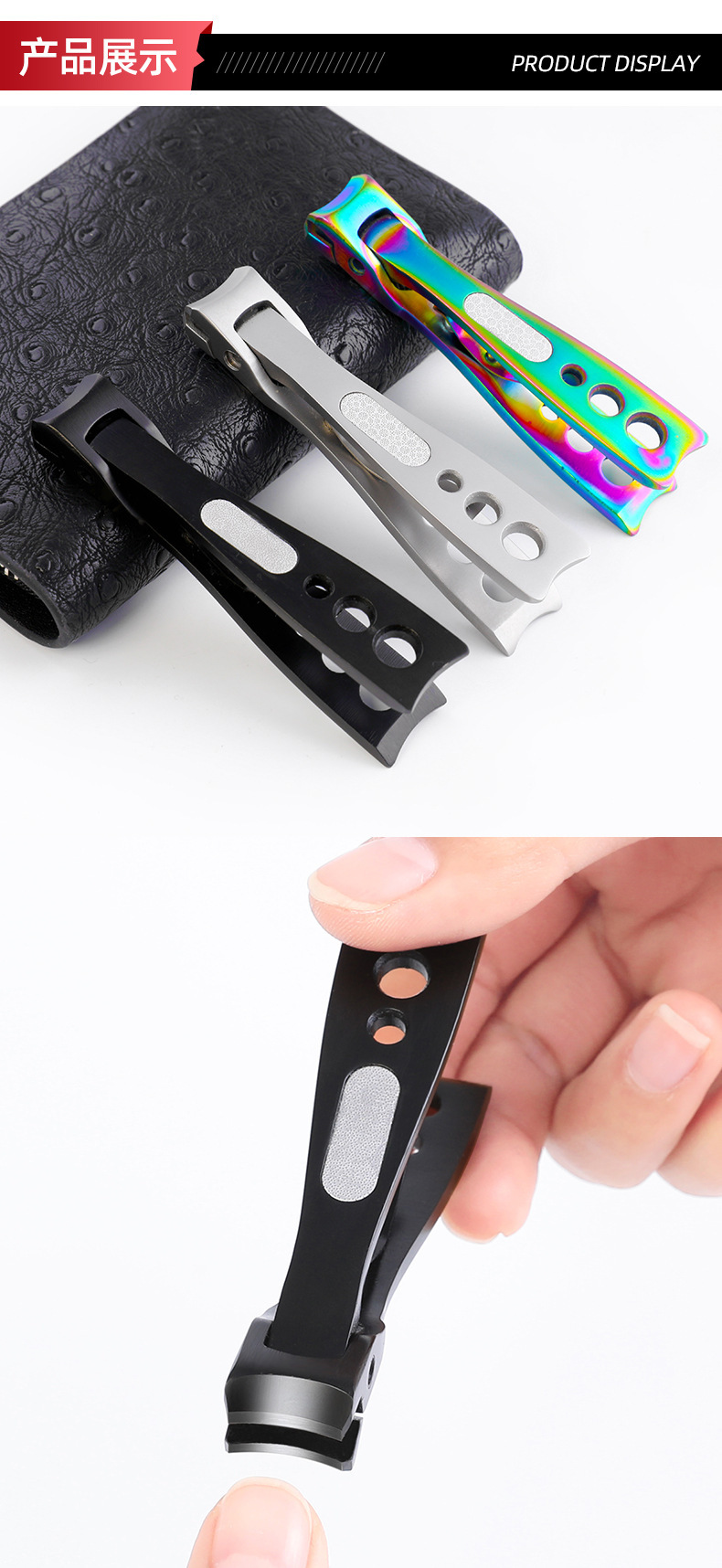 New large-mouth nail clippers, portable nail clippers, colorful slanted nail clippers, single large-mouth clippers in stock for wholesale pic 7