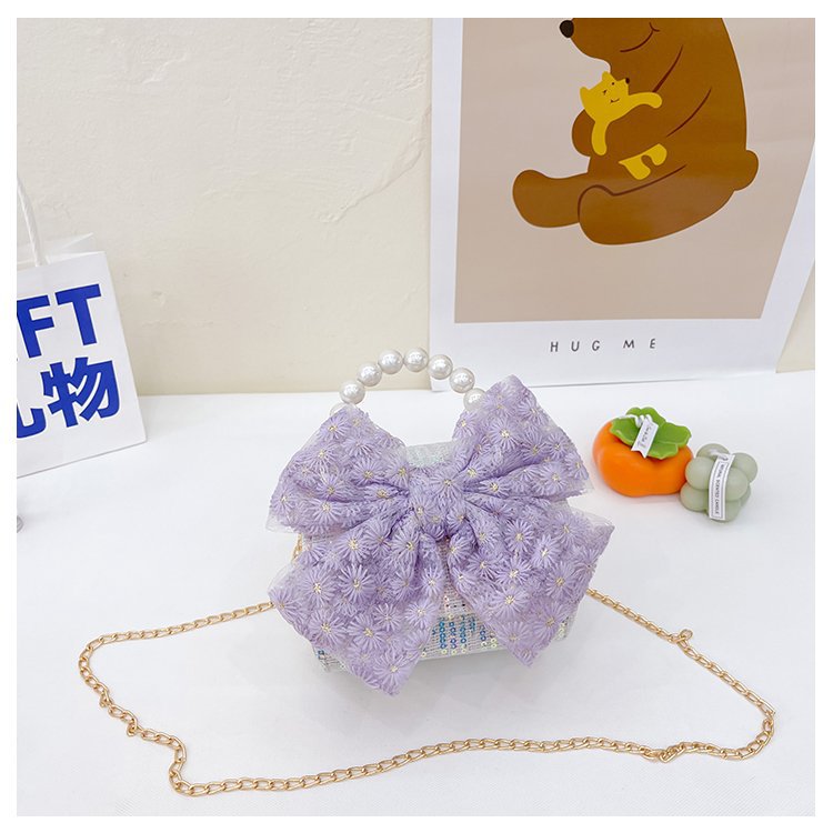 可爱女童斜挎包小香风时尚儿童手提斜背包包公主淑女珍珠包单肩包详情88