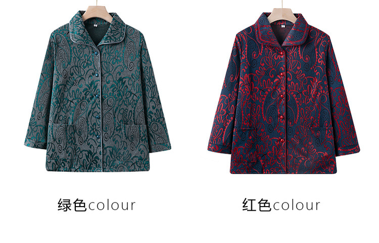 中老年女装妈妈装春装长袖外套60岁70奶奶春秋衣服老年人薄款衬衫详情5
