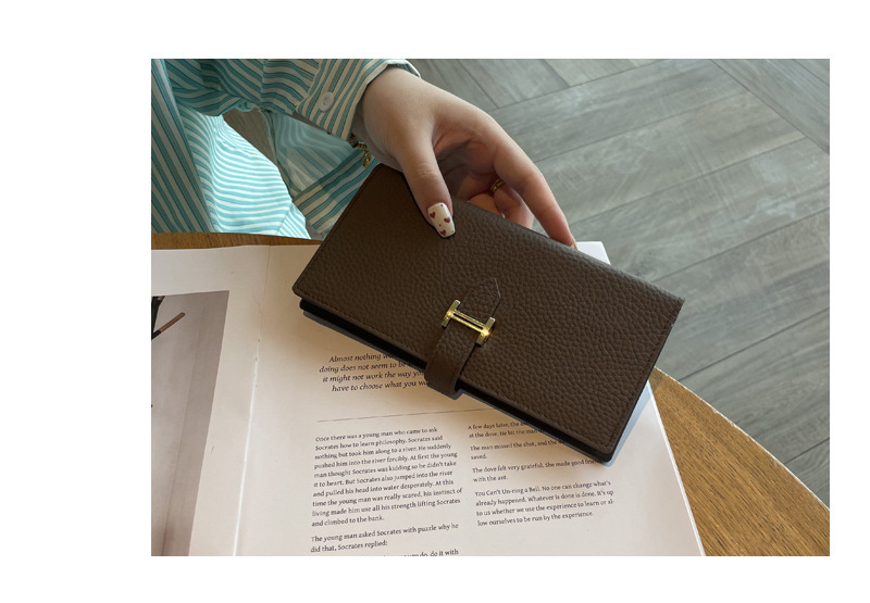 长款真皮女士钱包2024新款纯色大容量多功能折叠高档牛皮手机钱夹详情7