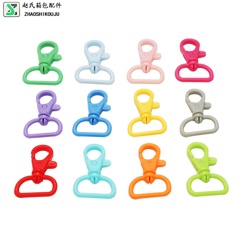 彩色弹簧扣箱包配件钥匙背包挂扣龙虾扣现货塑料黑色玩偶公仔挂扣详情2