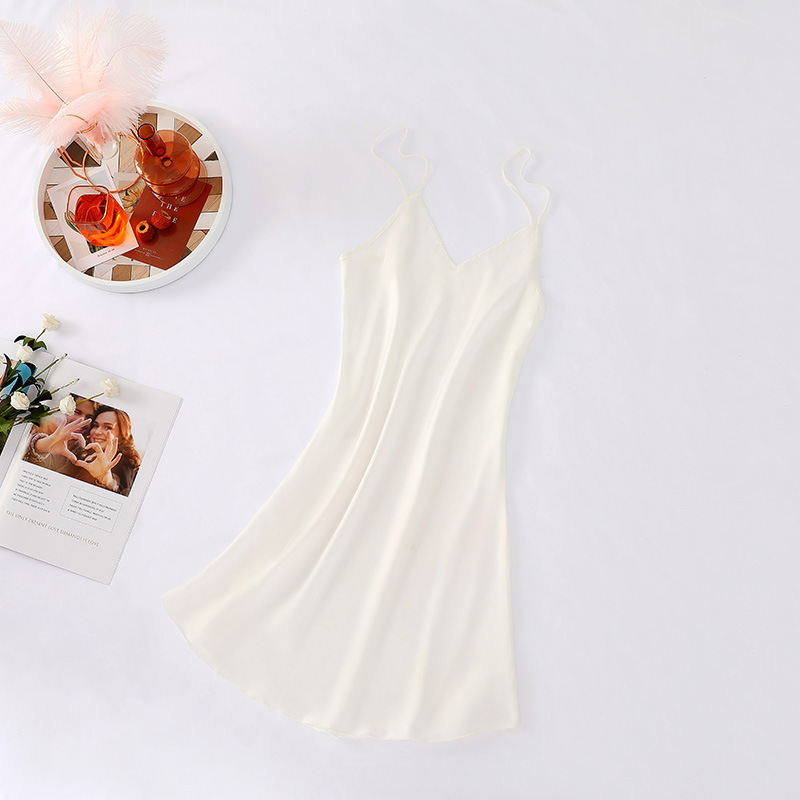 2021夏季新款仿真丝女士吊带群内搭欧美跨境丝绸吊带裙女亚马逊详情14