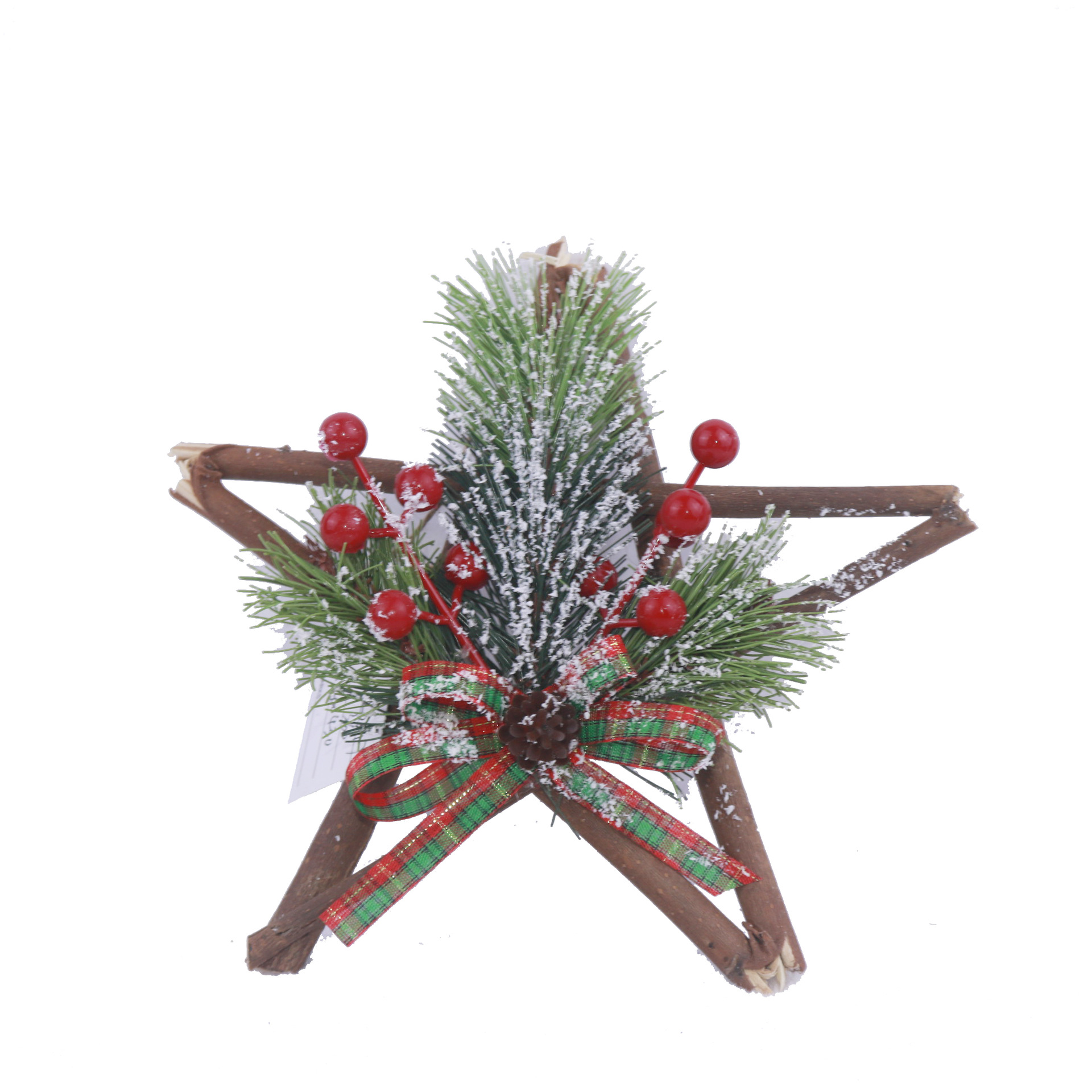 Christmas decoration wooden five-star 15/19/24CM Christmas decoration door hanging Christmas pendant Hotel and shopping mall decoration pic 15