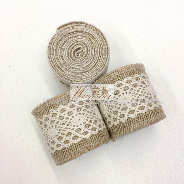 Lace edge, linen roll, cotton embroidered edge flower packaging material pic 1