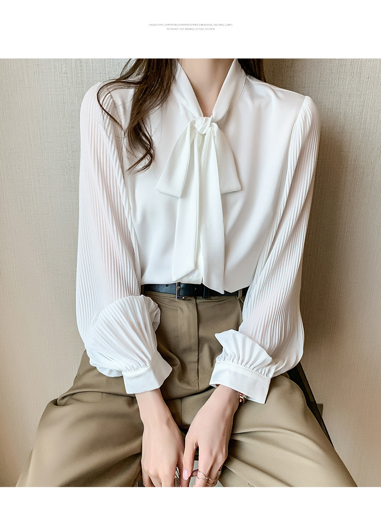 时尚气质欧货雪纺衬衫女装春秋装2023年新款春夏长袖上衣女士衬衣详情16