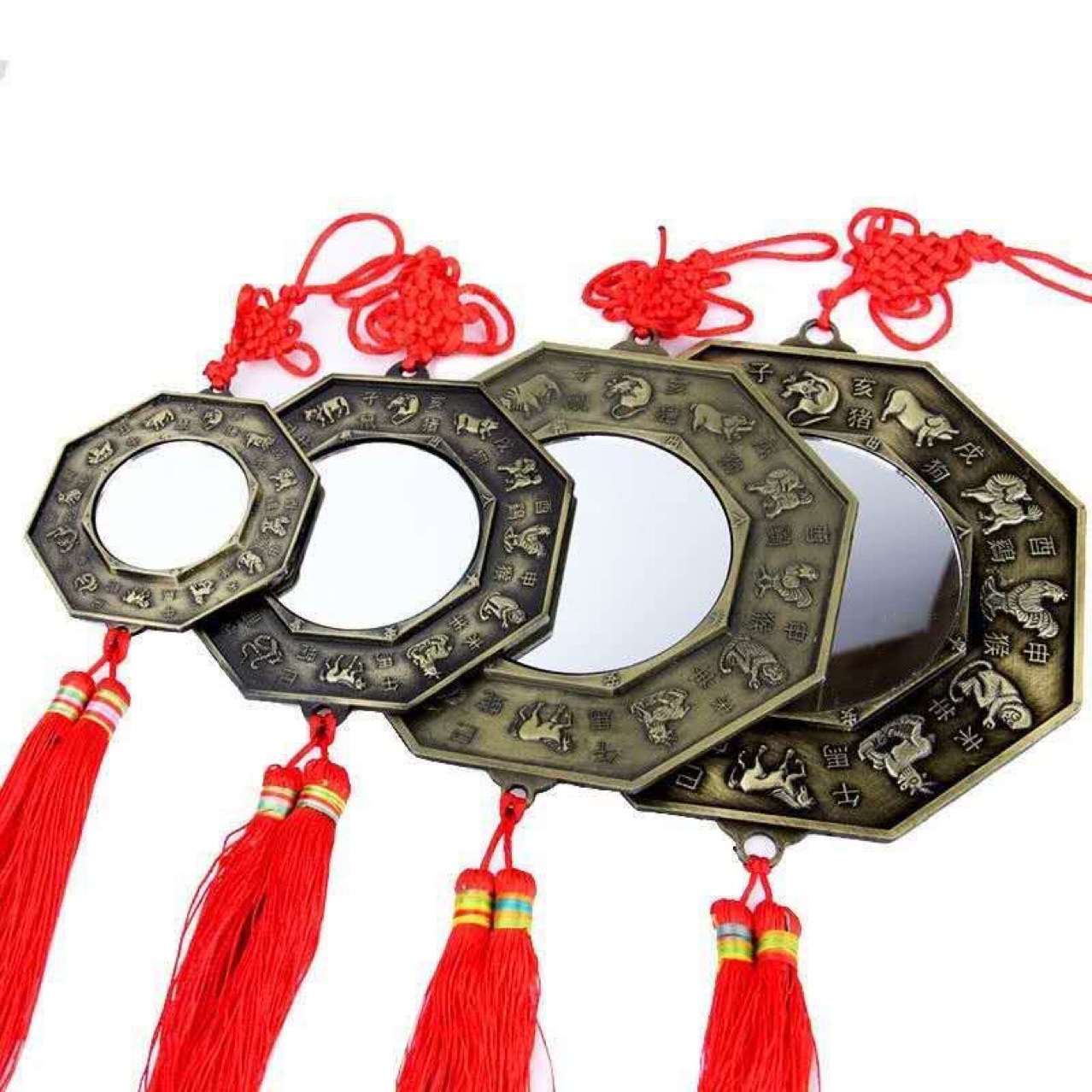 锌合金 福铜镜九宫太极十二生肖八卦镜挂件平详情5