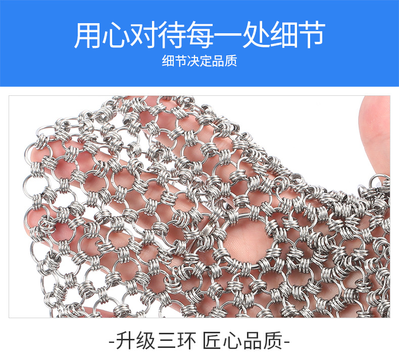 Kitchenware 316 stainless steel pot brush net, triple ring pot washing net, kitchen magic tool, cleaning pot brush net pic 15