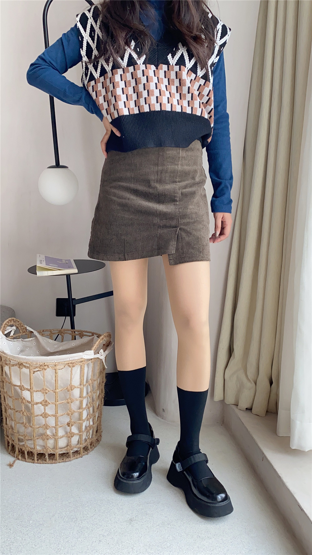 New patchwork stockings, black and white stockings, fake thigh stockings, sweet and cool fake calf stockings, sexy base stockings, pantyhose for women pic 9