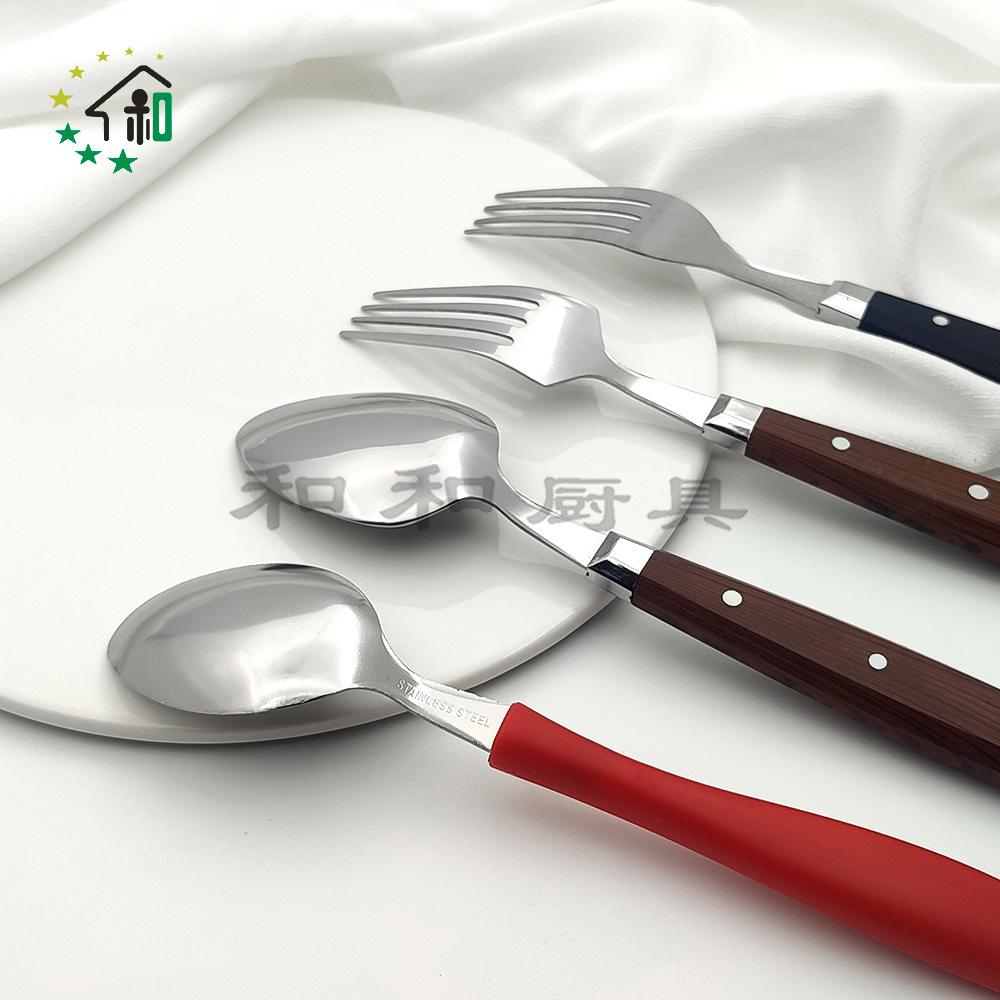 多颜色家用全套切牛排意面餐具24件套装不锈钢西餐餐具刀叉勺全套详情26