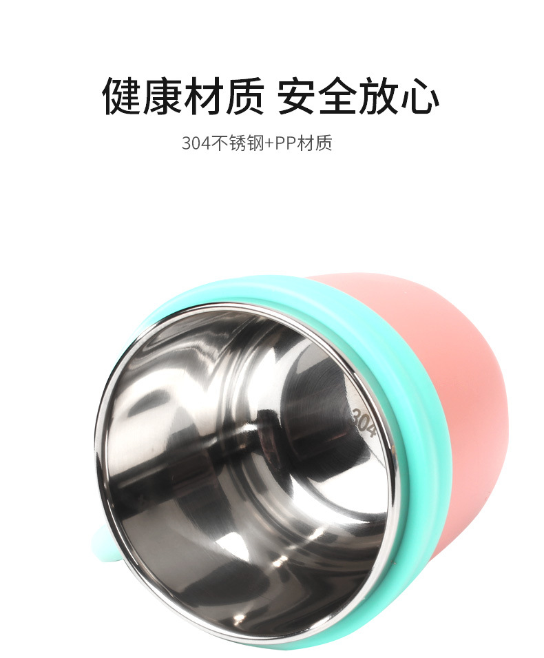 儿童水杯不锈钢保温喝水带盖直饮口杯家用防摔宝宝喝牛奶早餐杯子详情4