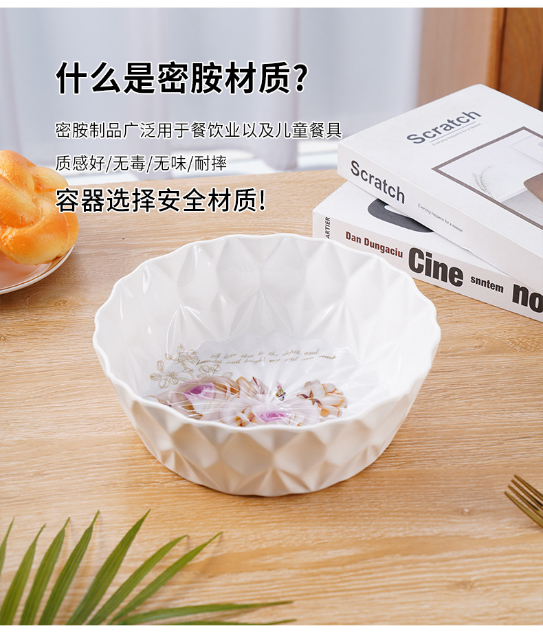 2023 Best-selling fruit plate: Round rhombic, home living room imitation porcelain fruit plate, living room melamine fruit plate LOGO pic 14