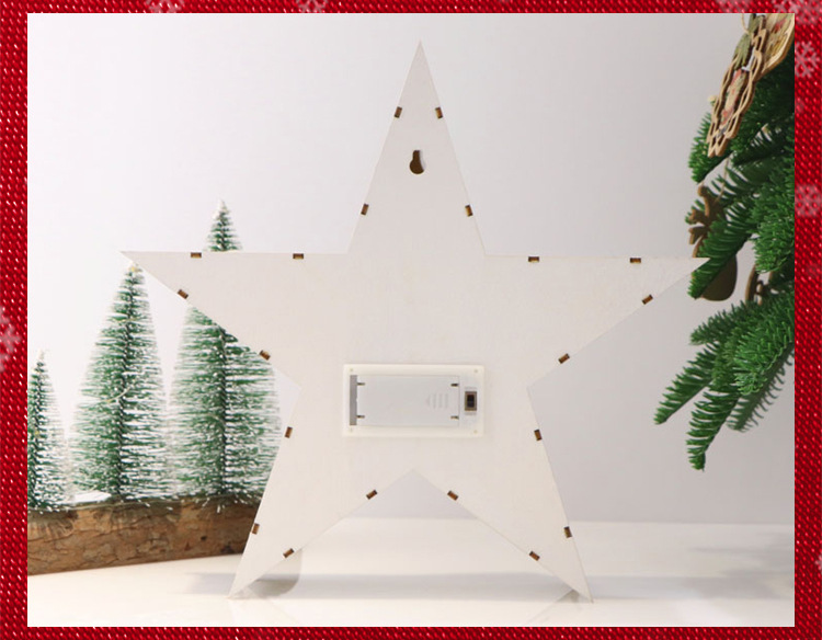Creative Christmas decorative wood products, five-pointed star handcrafted wooden handicrafts, cross-border environmental atmosphere decorative lights pic 38