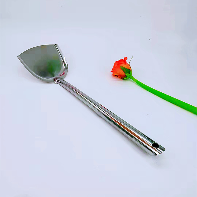 Thickened stainless steel cooking spatula, stir-frying spatula, large rice spoon, thickened long-handled rice spoon, 2-yuan supply pic 2