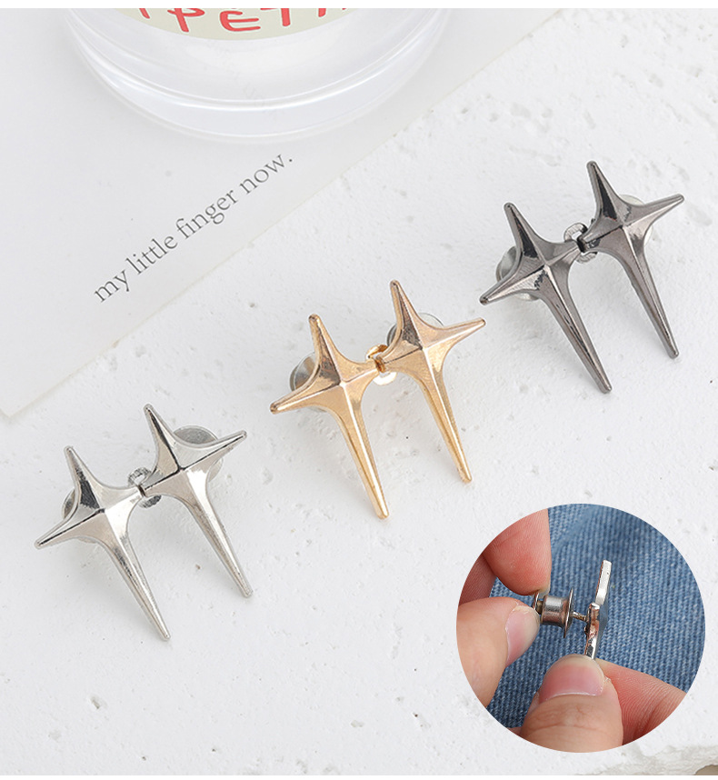 Detachable, nail-free and sewn waist-cinching button, reducing waist size from large to small, waist-cinching wonder, Cross star waist-cinching buckle, button-down pic 18