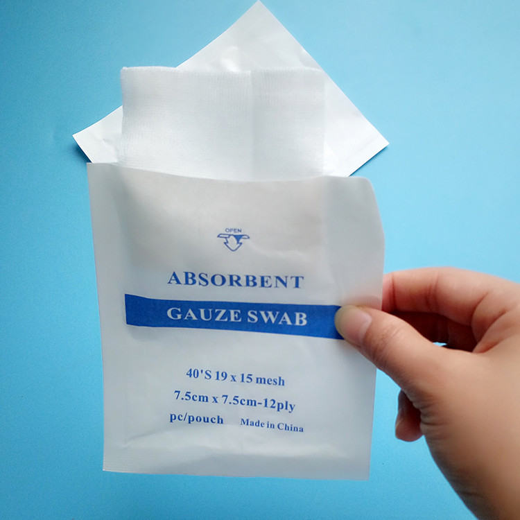 Wholesale disposable English gauze pads, degreased gauze pads, 7.5*7.5cm dressing gauze pads, first aid kits provided pic 2