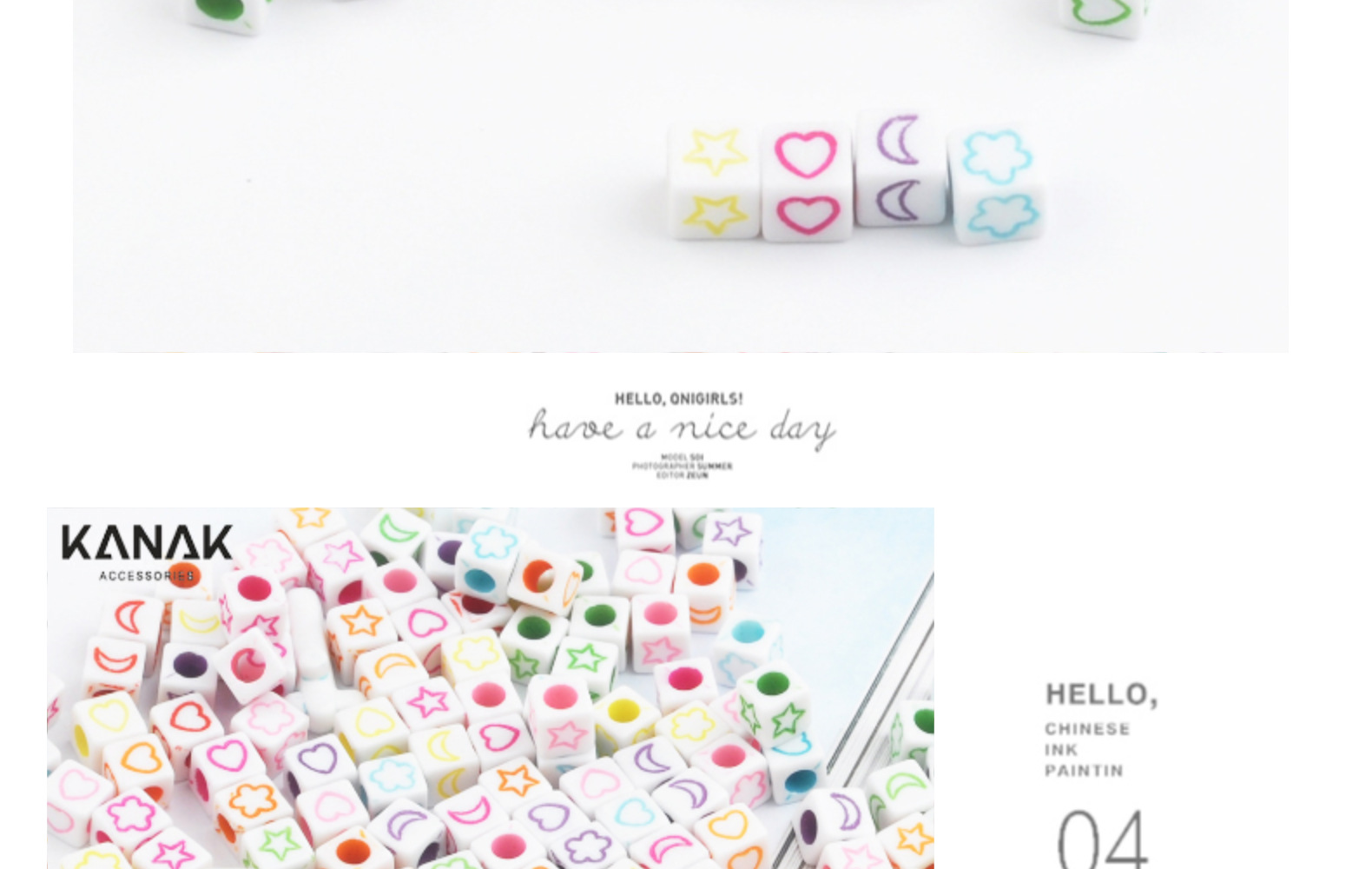 压克力字母珠DIY儿童串珠方块饰品配件散珠方形珠手钥匙链辅料详情14