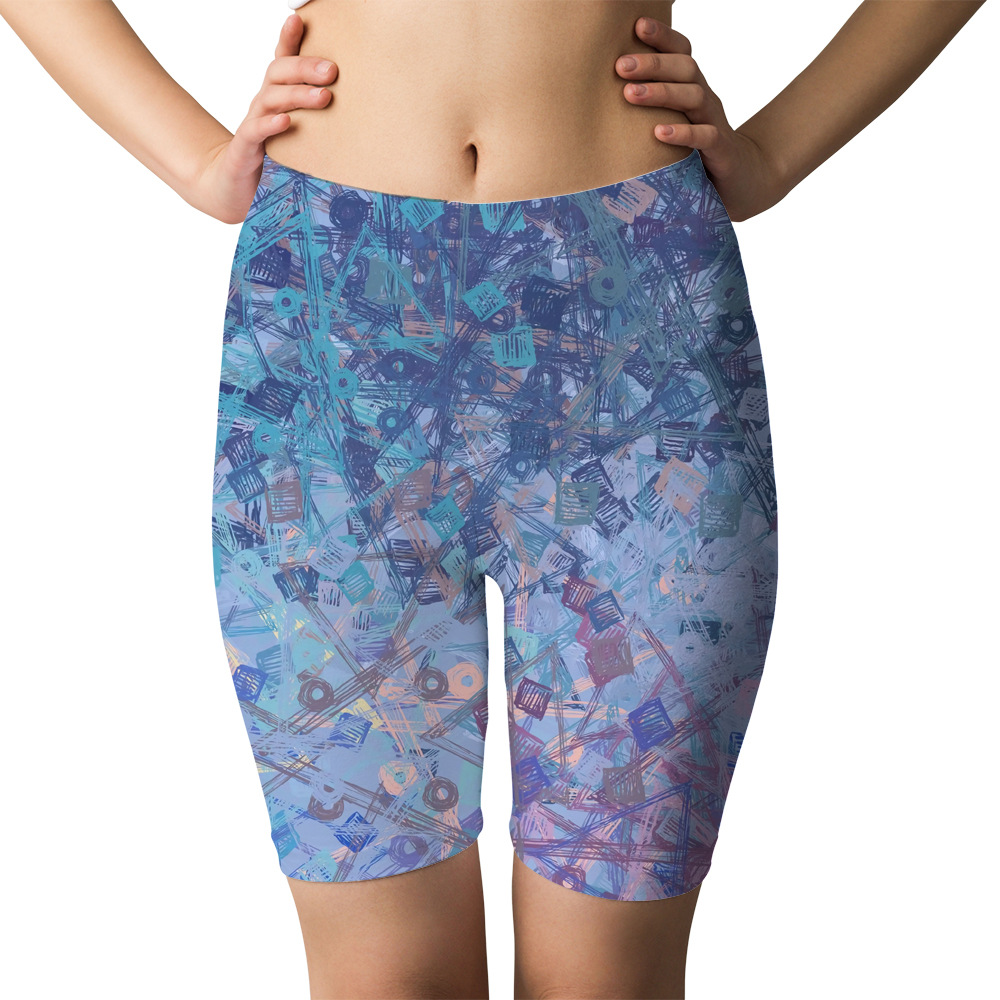 New 3D digital printed starry sky sports yoga capri shorts for cross-border Amazon from Europe and America. Please provide the printed image pic 22