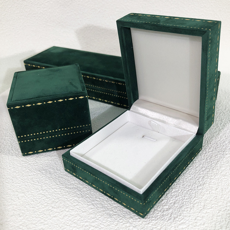 New high-end encrypted velvet printed ring box, pendant, necklace box, bracelet and chain, fashionable storage packaging box pic 3