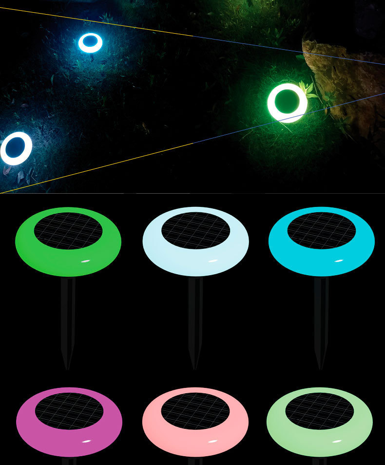 Outdoor solar wall lamps, home decorative garden lamps, garden decoration, waterproof seven-color floor-inserting led night lights pic 4