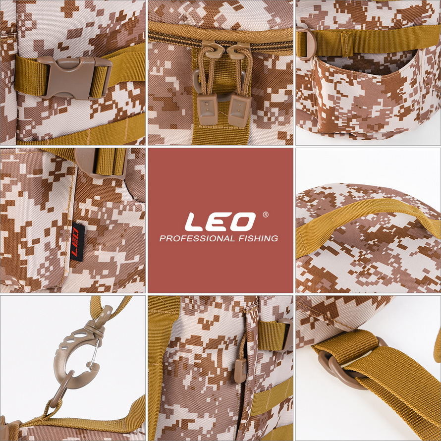 28085 LEO [Cylindrical Fishing Gear Backpack] Cylindrical Fishing rod Bag, Lull Outdoor Crossbody bag Export wholesale pic 20