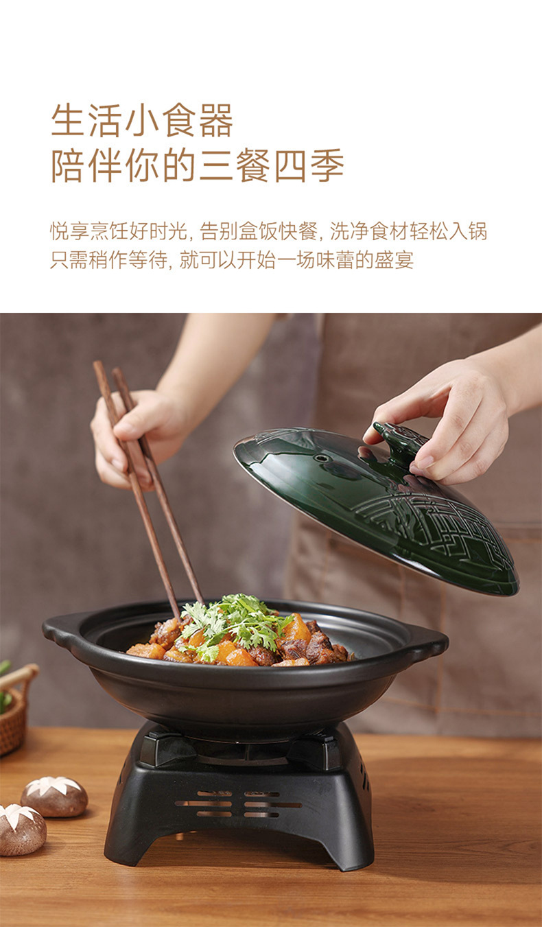 CNNB Chinese retro clay pot household high-temperature resistant shallow pot 煲仔饭 Special clay pot restaurant commercial ceramic pic 4