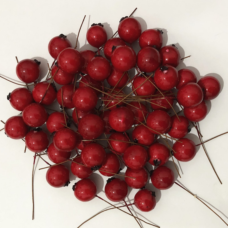 【20mm Red Cherry Pomegranate Fruit 】 Simulated foam Flower Arrangement Pearl Fruit Christmas Products (50-piece set) Manufacturer pic 1