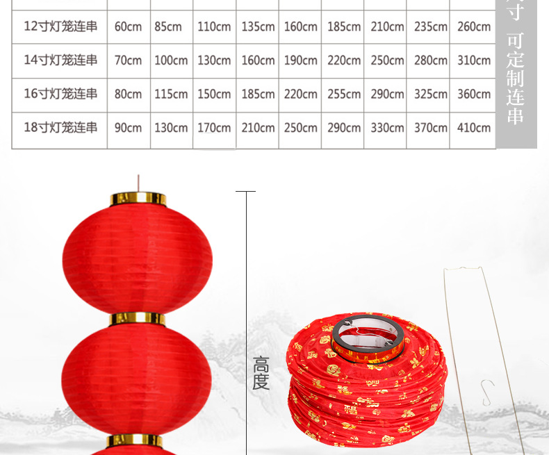 Wholesale of large red three, four, five, six series of outdoor small red lanterns for Spring Festival and New Year advertisements, waterproof outdoor lanterns pic 7