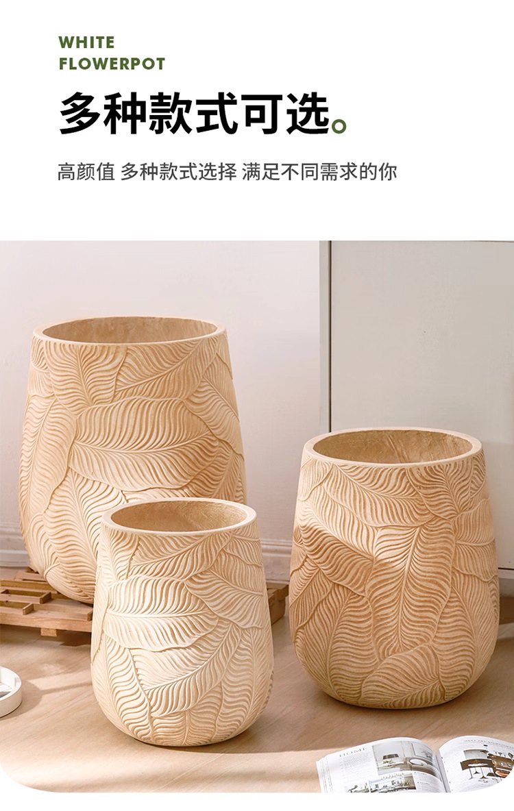 复古水泥花盆特大号阳台千年木龙血树百合竹天堂鸟柠檬树家用花盆详情10