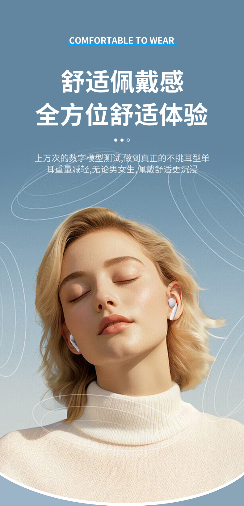 24年跨境新款G4彩屏蓝牙耳机超长续航入耳式ENC降噪耳机支持打标详情4