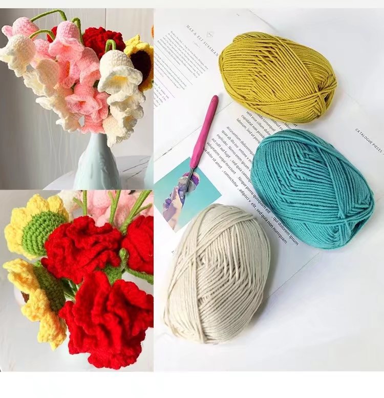 4-strand milk cotton wool yarn, 4-strand Yimian Baobao milk cotton medium and fine wool yarn, diy material package wool wholesale pic 9
