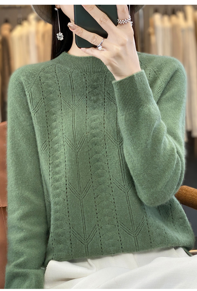 2023秋冬新款羊毛衫一线成衣圆领女士套头衫针织衫上衣打底毛衣详情25