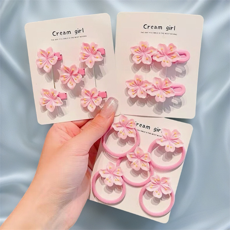 Fashionable cherry blossom set hair clips, girlish style hair clips, bangs clips, hair accessories, sweet hair bands, best-selling headwear and hair ties pic 1