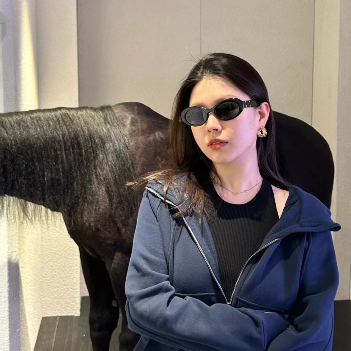 墨镜gm女士复古小框太阳眼镜 猫眼太阳镜墨镜 防紫外线sunglasses详情8