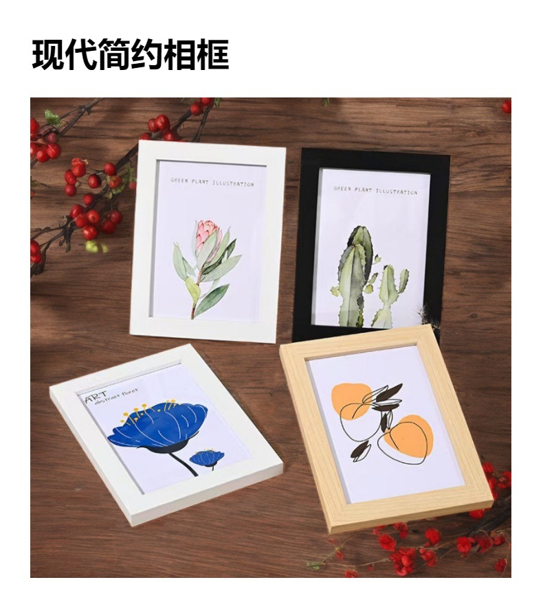 Wholesale of photo frames, wooden display stands, photo walls, 5-inch, 6-inch, 7-inch, 8-inch, 10-inch a4 creative and simple picture frames, handcrafted pendants pic 11