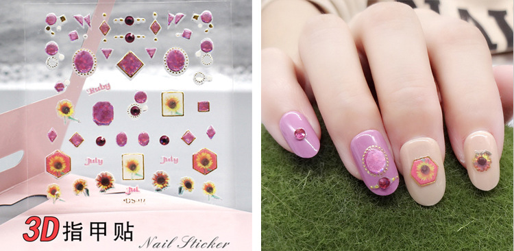 3D nail stickers, nail art stickers, laser stickers, new process, super adhesive back glue process pic 37
