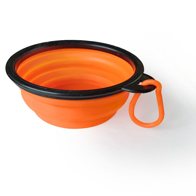 Folding bowl for dog outdoor travel, black-framed dog food bowl, dog water bowl with buckle, tpr anti-choking bowl pic 9